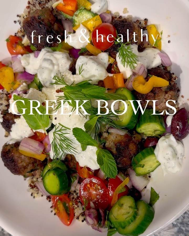 Greek Meatball Bowls