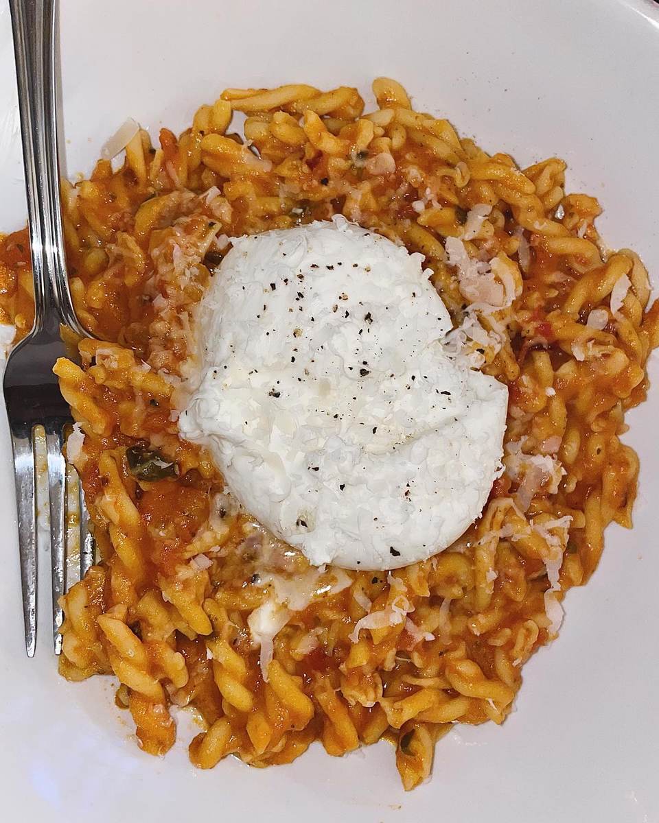 Chickpea Gemelli Pasta With Burrata