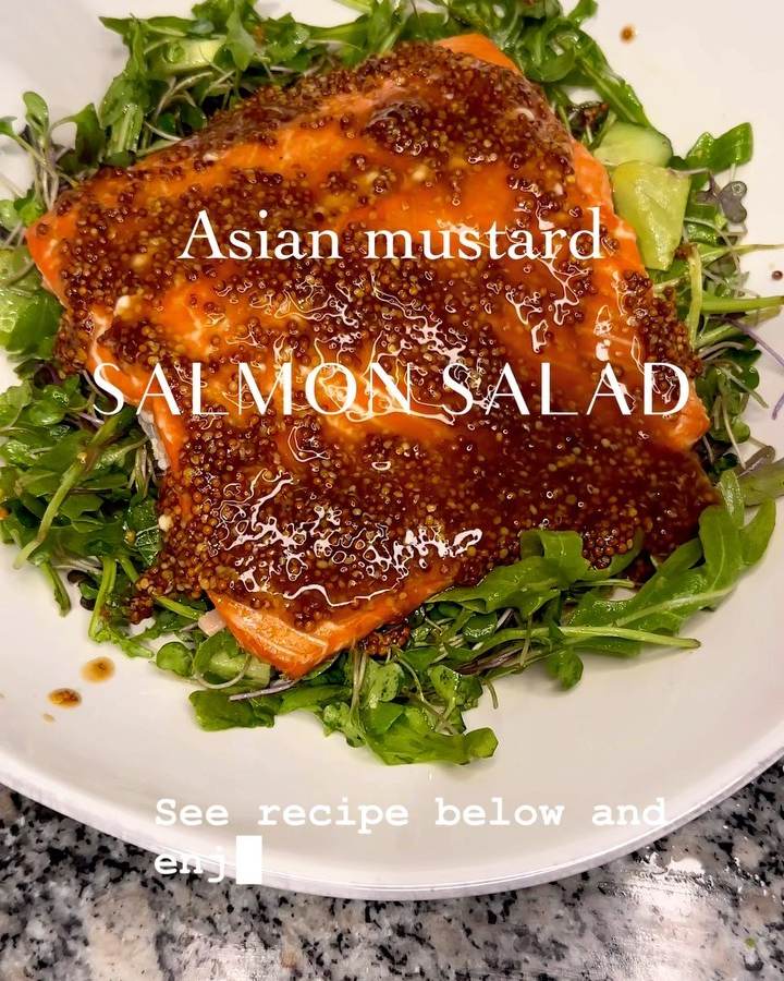 Asian Mustard Salmon Salad