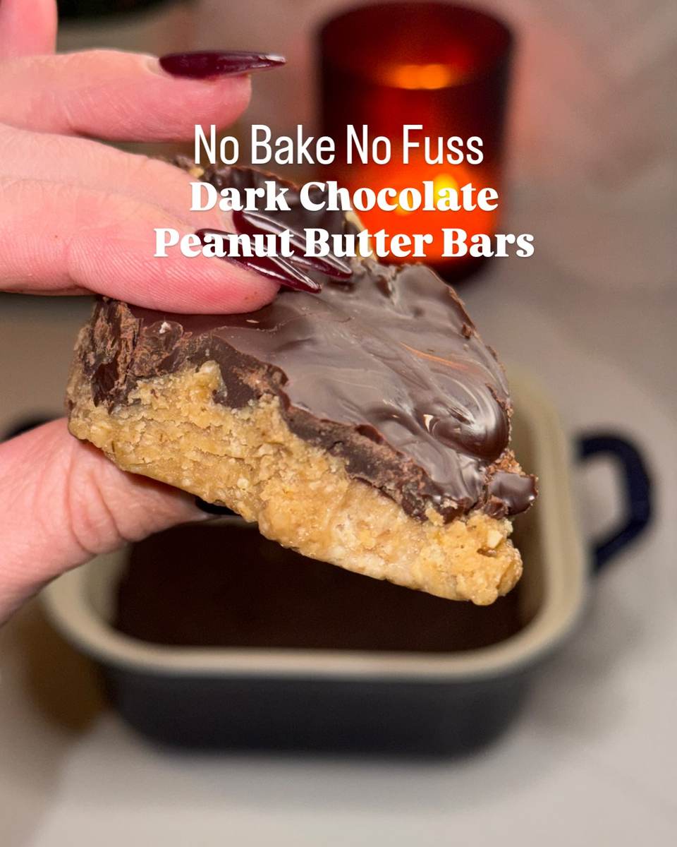 No-Bake Dark Chocolate Peanut Butter Bars