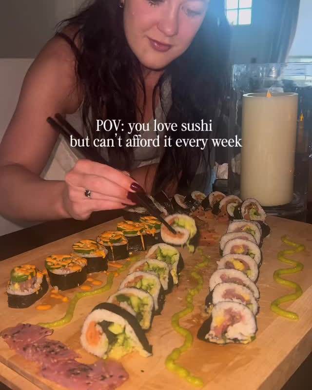 Homemade Sushi With Tuna And Salmon