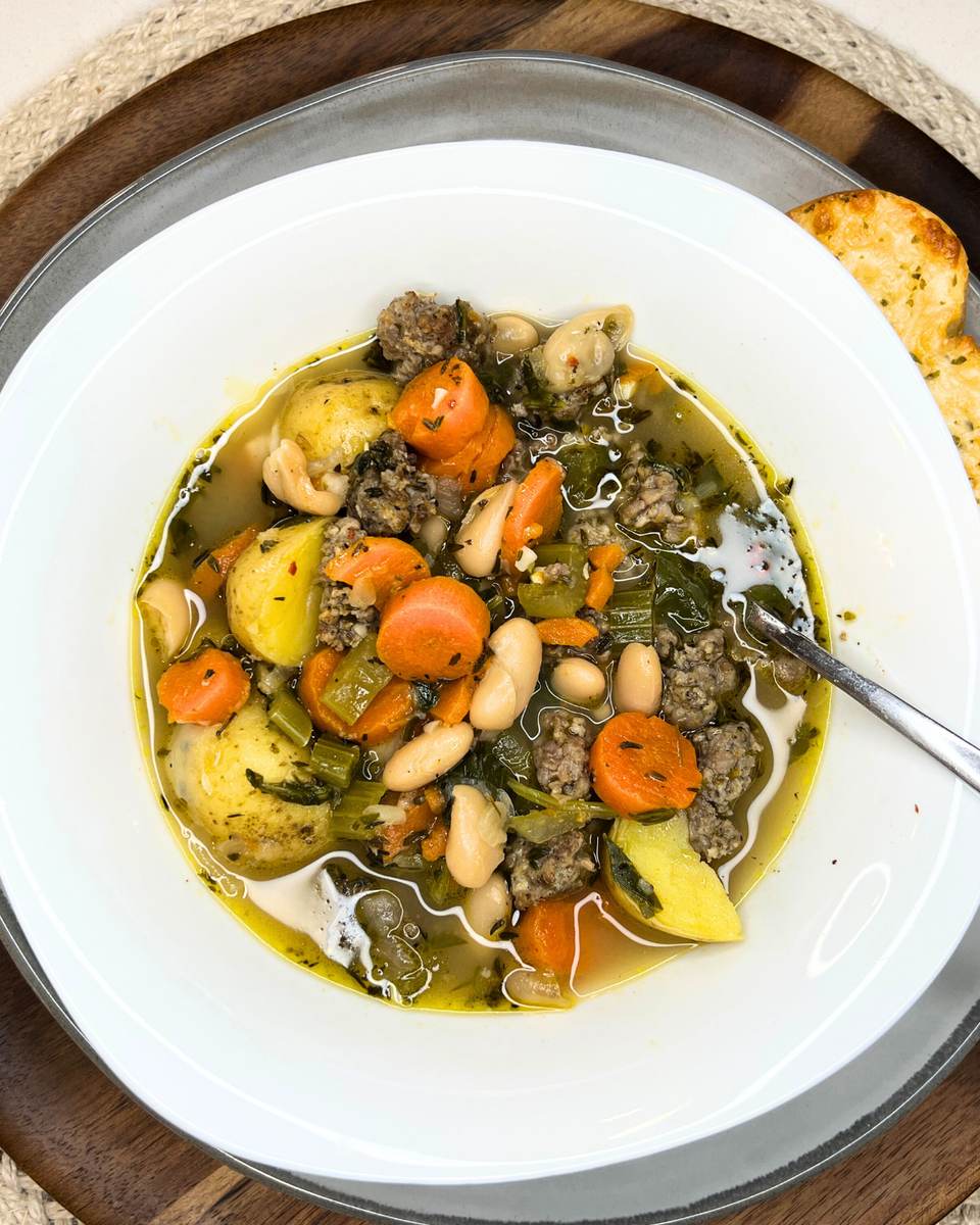 The Most Flavorful Sausage, Kale & White Bean Soup