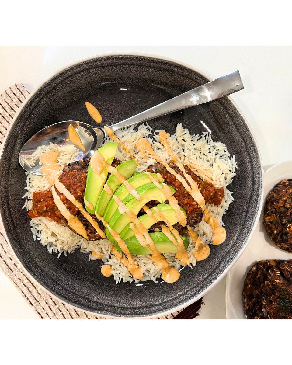 Flavortown Black Bean Burgers With Salsa and Avocado