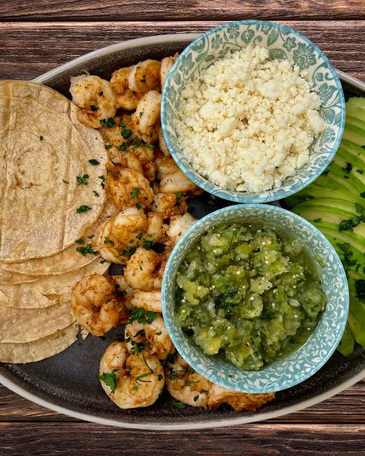 Shrimp Tacos With Smoked Salsa Verde