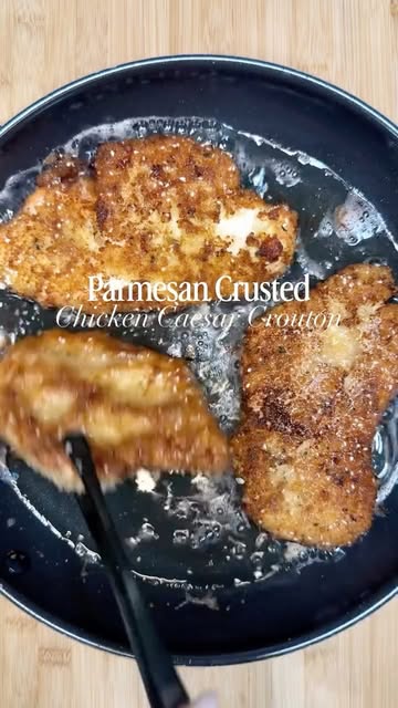 Everything-Seasoned Parmesan-Crusted Chicken Caesar
