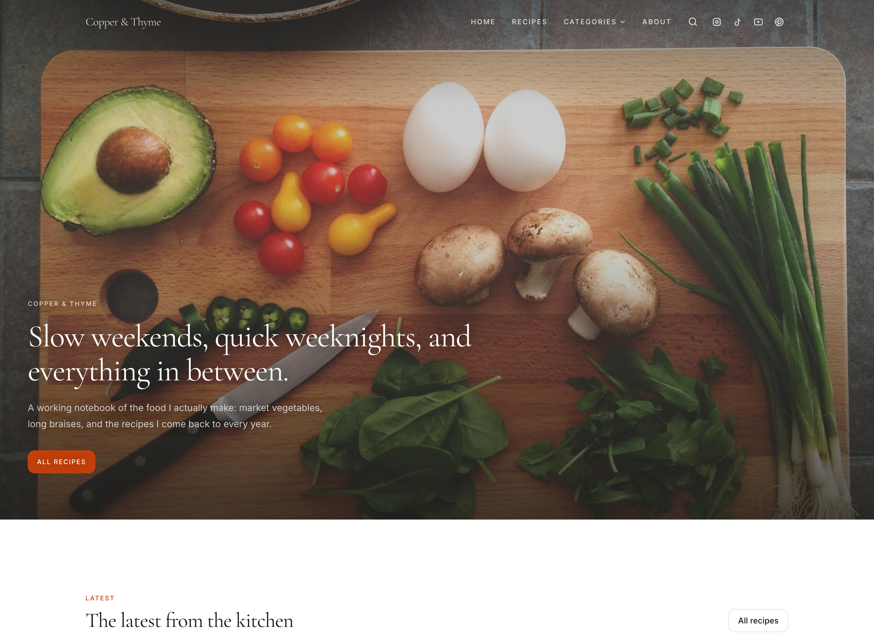 The Mandarin recipe website theme, shown on a laptop and a phone