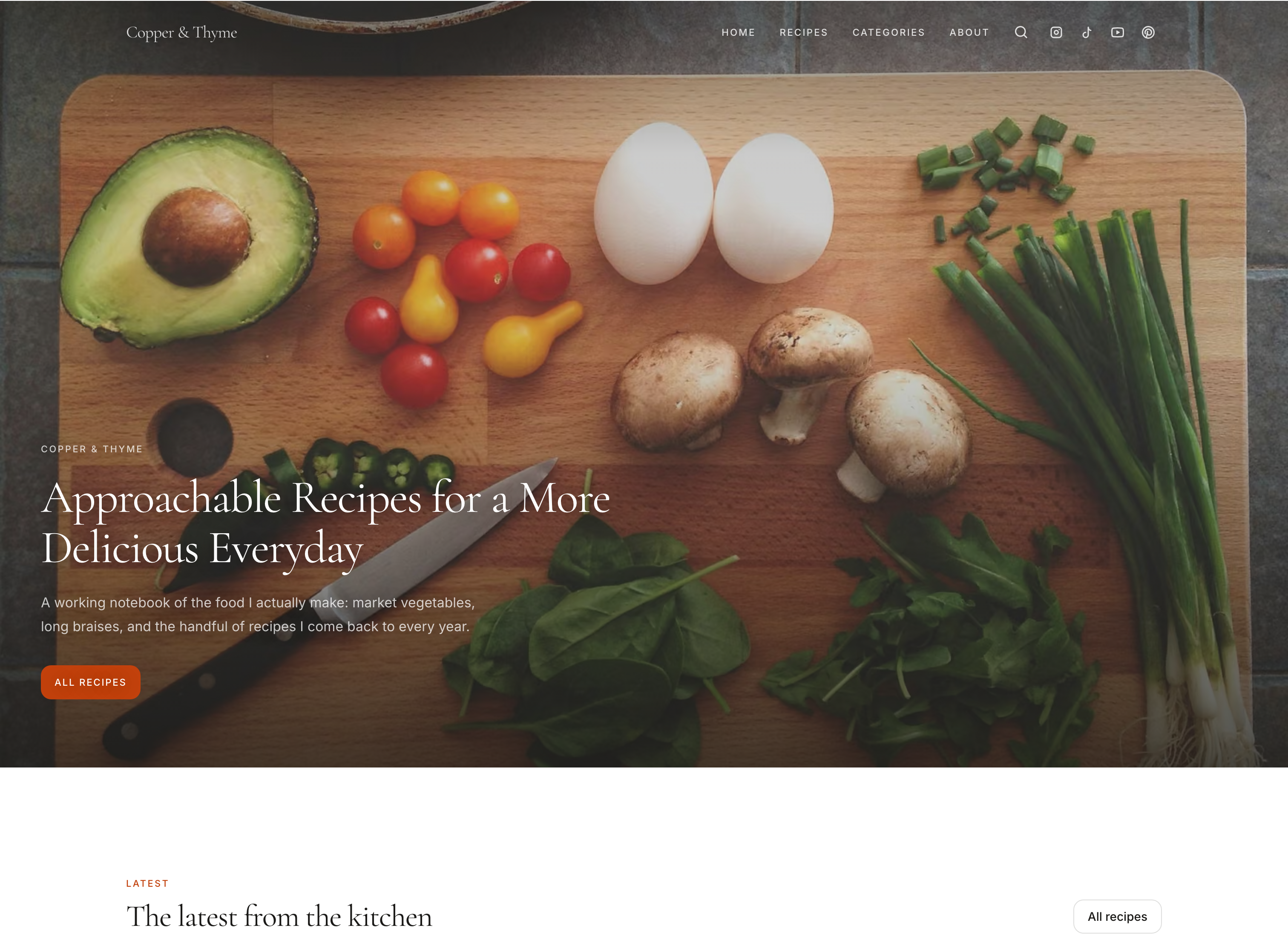 The Mandarin recipe website theme, shown on a laptop and a phone